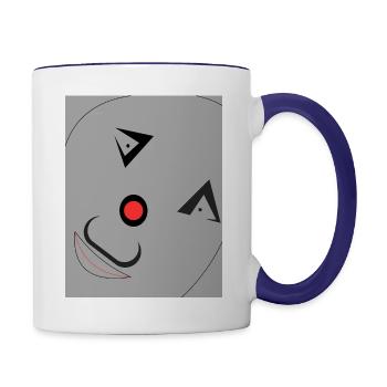 Low batery face - Contrast Coffee Mug - white/cobalt blue - Right
