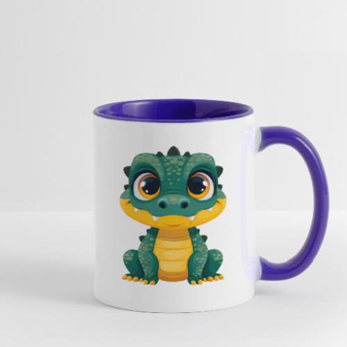 Smiling Cartoon Alligator - Contrast Coffee Mug