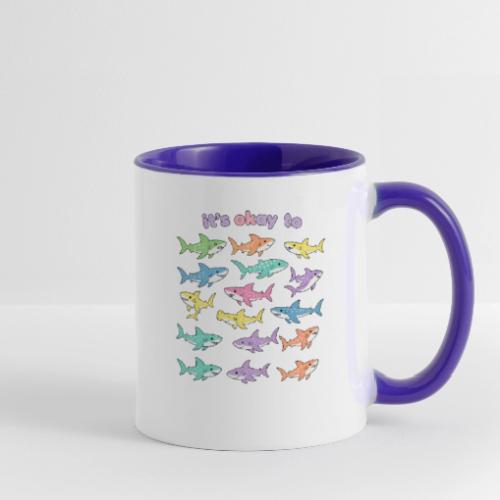 It’s Okay To – Cute Pastel Shark - Contrast Coffee Mug