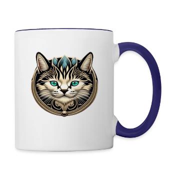 cat daddy fathers day gift T-Shirt - Contrast Coffee Mug - white/cobalt blue - Right
