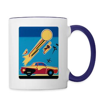 Upward Mobility, Forward Velocity - Contrast Coffee Mug - white/cobalt blue - Right