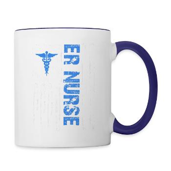 ER Nurse Emergency Room Nurse - Contrast Coffee Mug - white/cobalt blue - Right