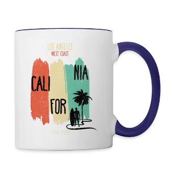 [PHUONG store] - California2 - Contrast Coffee Mug - white/cobalt blue - Right