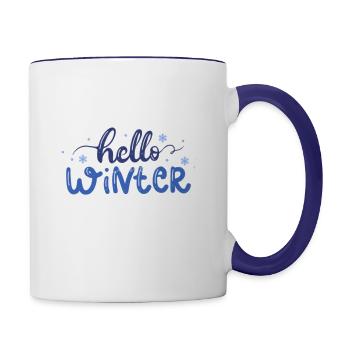 Winter Fashion - Contrast Coffee Mug - white/cobalt blue - Right
