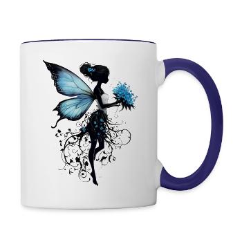 Serene Ferry at Sunset - Contrast Coffee Mug - white/cobalt blue - Right