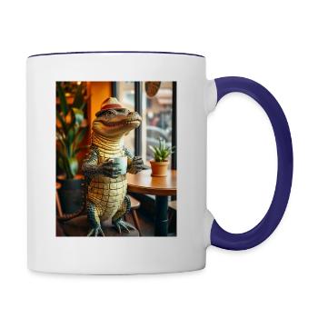 Unusual Animal - Contrast Coffee Mug - white/cobalt blue - Right