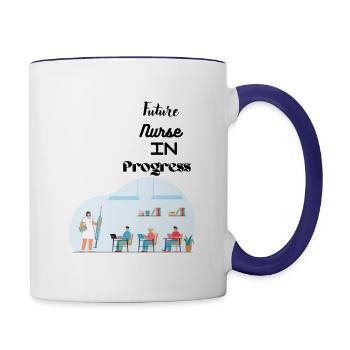 Future Nurse in Progress Tee - Contrast Coffee Mug - white/cobalt blue - Right