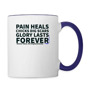 Pain Heals - Contrast Coffee Mug - white/cobalt blue - Right