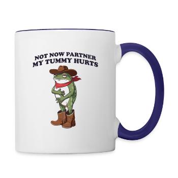 Not Now Partner My Tummy Hurts - Contrast Coffee Mug - white/cobalt blue - Right