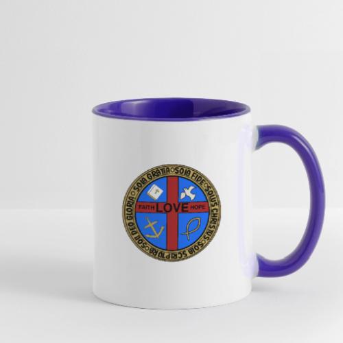 Five Solas Faith Hope Love Shirt–Christian Symbols - Contrast Coffee Mug