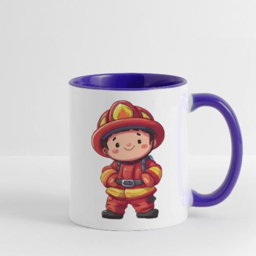 Friendly Firefighter Hero - Contrast Coffee Mug