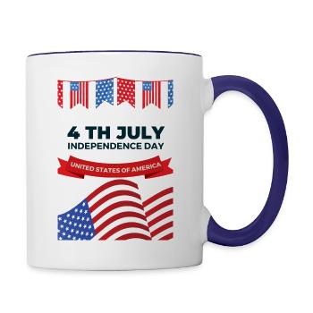 United States of America - Contrast Coffee Mug - white/cobalt blue - Right