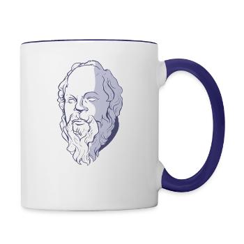 Meh good enough Mediocrates Meme Funny Philosophy - Contrast Coffee Mug - white/cobalt blue - Right