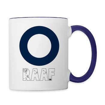 Royal Australian Air Force emblem used for Austral - Contrast Coffee Mug - white/cobalt blue - Right