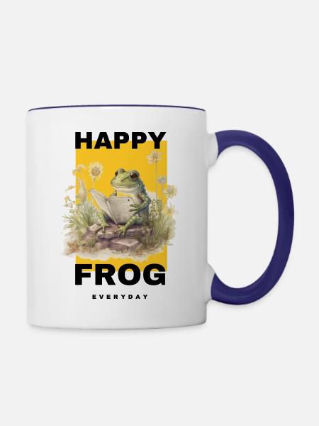 The Frog's Delight - Contrast Coffee Mug - white/cobalt blue