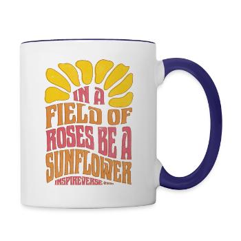 [PHUONG store] - Be a Sunflower - Contrast Coffee Mug - white/cobalt blue - Right