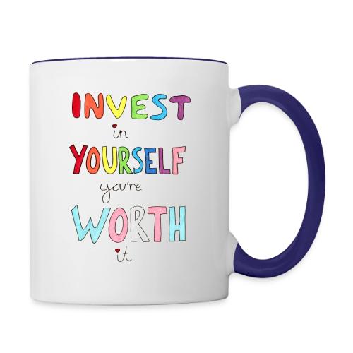 Invest in Yourself you're Worth it - Contrast Coffee Mug