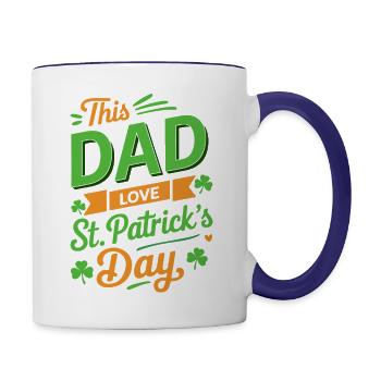 Irish St Patrick day quote vector t-shirt - Contrast Coffee Mug - white/cobalt blue - Right