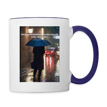 Broken heart - Contrast Coffee Mug - white/cobalt blue - Right