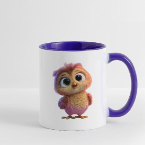 Adorable Baby Owl with Big Eyes - Contrast Coffee Mug