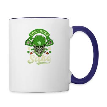Lacrosse St. Patricks Day For Lucks Sake - Contrast Coffee Mug - white/cobalt blue - Right