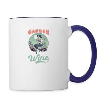 Landscaper Gardening Work In Garden Drink Wine - Contrast Coffee Mug - white/cobalt blue - Right