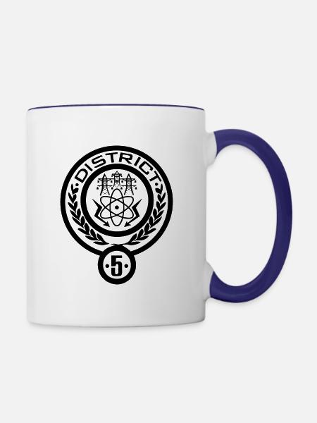 district 5 - Contrast Coffee Mug - white/cobalt blue