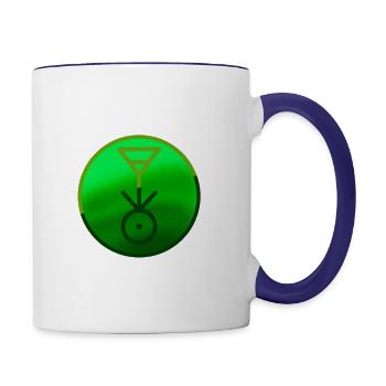 Plant glyph owl house - Contrast Coffee Mug - white/cobalt blue - Right