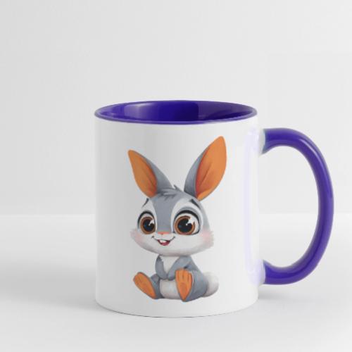 Multicolor Baby Rabbit Cartoon Sitting - Contrast Coffee Mug