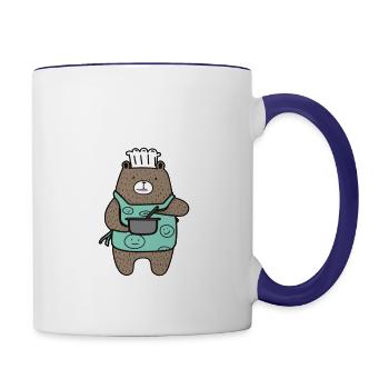 I m A Bear Trapped In Mama Body - Contrast Coffee Mug - white/cobalt blue - Right