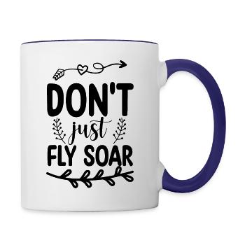Don't Just Fly Soar - Contrast Coffee Mug - white/cobalt blue - Right