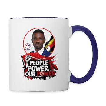 People power Our Power - Contrast Coffee Mug - white/cobalt blue - Right