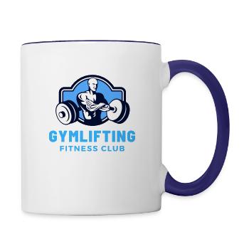 gymlifting fitness t shirt - Contrast Coffee Mug - white/cobalt blue - Right
