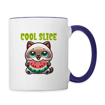 Cool Slice - Contrast Coffee Mug - white/cobalt blue - Right