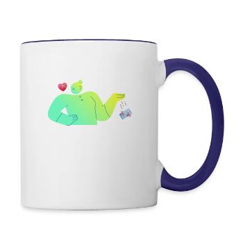 Broken Heart - Contrast Coffee Mug - white/cobalt blue - Right