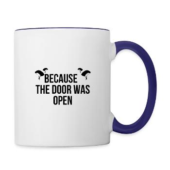 Because the Door Was Open - Parachuting Adventure - Contrast Coffee Mug - white/cobalt blue - Right