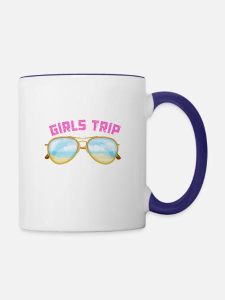Beach trip - Contrast Coffee Mug - white/cobalt blue