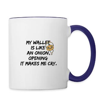 funny short quotes - Contrast Coffee Mug - white/cobalt blue - Right
