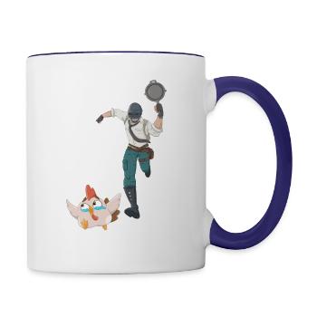 Chasing the Chicken Dinner - Contrast Coffee Mug - white/cobalt blue - Right