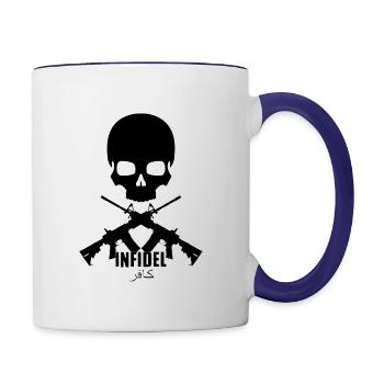 Infidel M4 - Contrast Coffee Mug - white/cobalt blue - Right