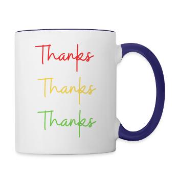 Thanks t shirts tik tok t shirt thanks chipper - Contrast Coffee Mug - white/cobalt blue - Right