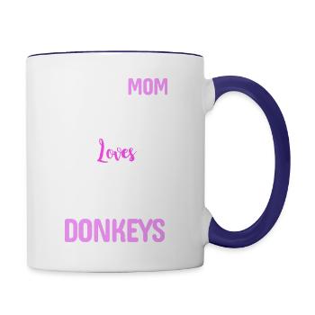 Donkey Mom - Contrast Coffee Mug - white/cobalt blue - Right