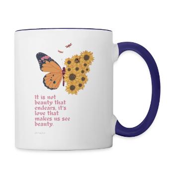 Love Is Beauty - Contrast Coffee Mug - white/cobalt blue - Right