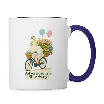 Adventure is a Ride Away - Contrast Coffee Mug - white/cobalt blue - Right