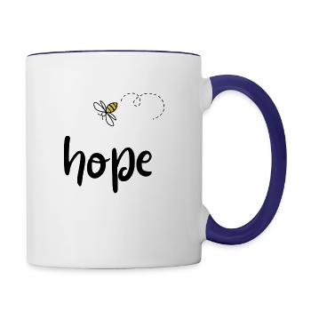 Hope t shirt - Contrast Coffee Mug - white/cobalt blue - Right