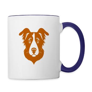 Silhouette Vector design of a Dog Icon - Contrast Coffee Mug - white/cobalt blue - Right