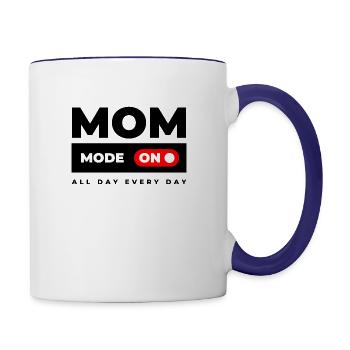 MOM MODE ON - Contrast Coffee Mug - white/cobalt blue - Right