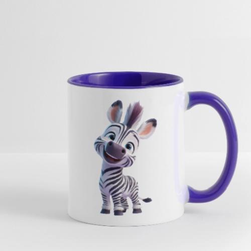 Playful 3D Baby Zebra Smiling Brightly - Contrast Coffee Mug