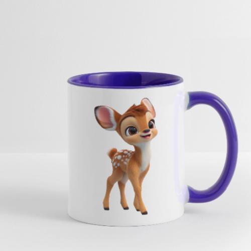 Sweet 3D Baby Deer with Big Eyes - Contrast Coffee Mug