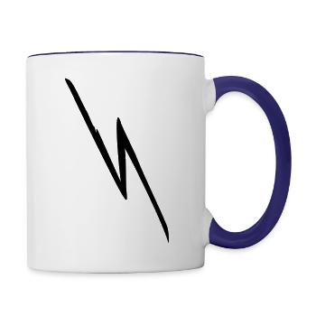 Sketched flash (1C. D) - Contrast Coffee Mug - white/cobalt blue - Right